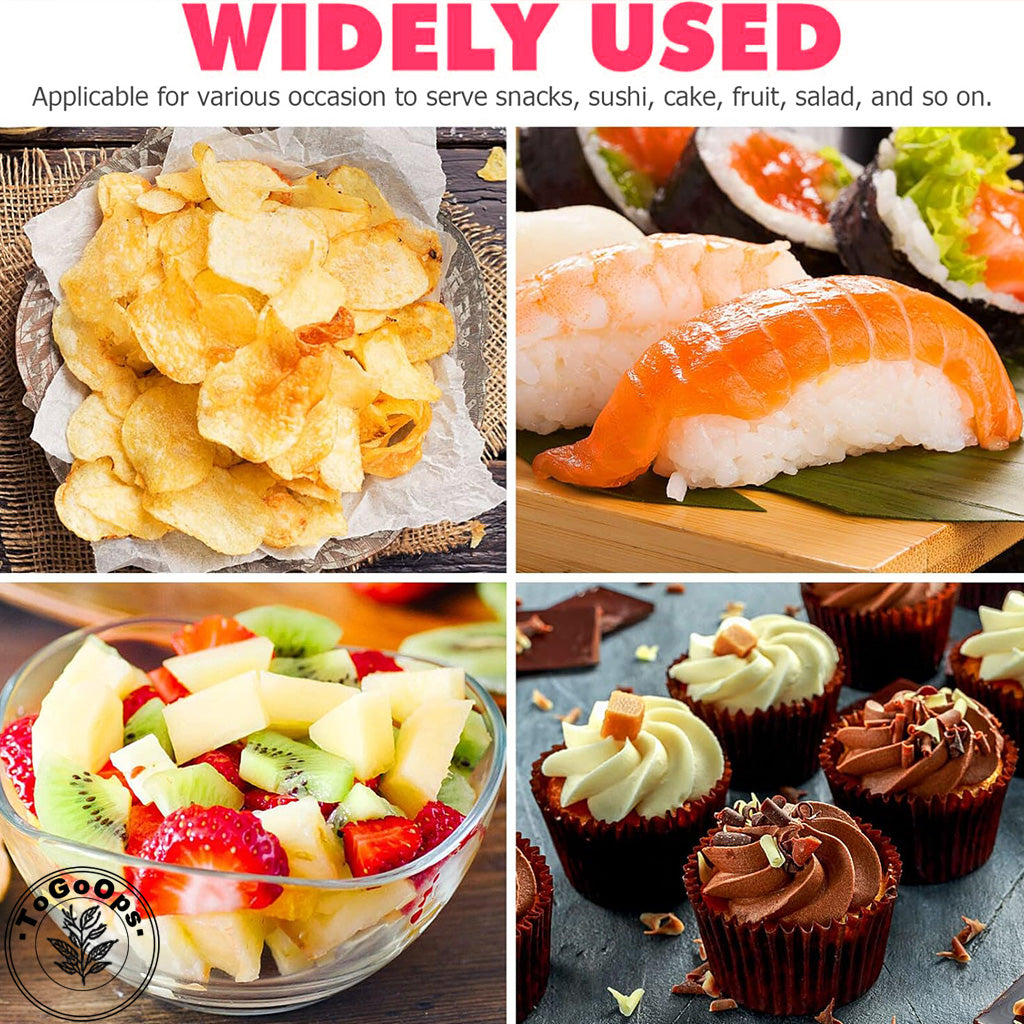 Rectangular Japanese-Style Sushi Containers – Bases and Lids Sold Separately for Takeout, Sushi, and Bento Meals