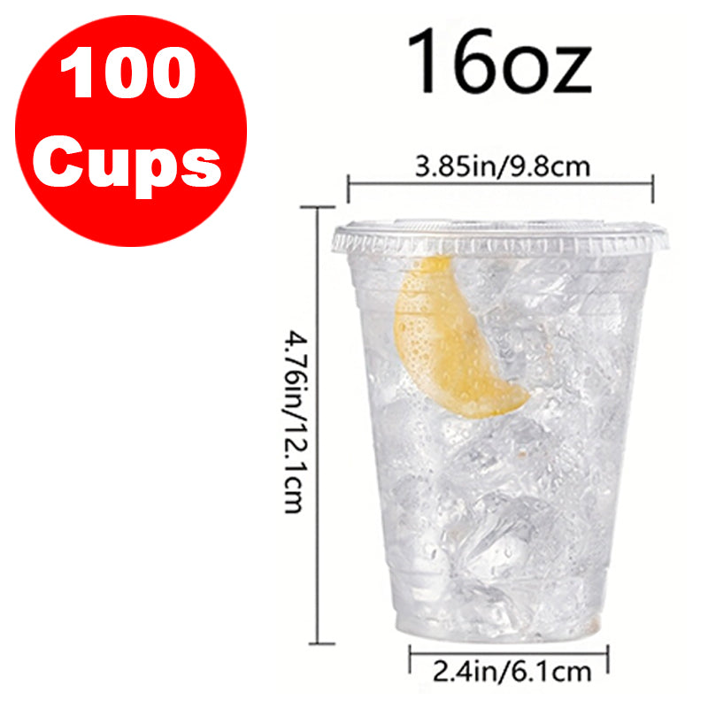 Disposable Plastic Cups – 12oz, 16oz, 20oz & 20oz Straw Cup Set with Lids