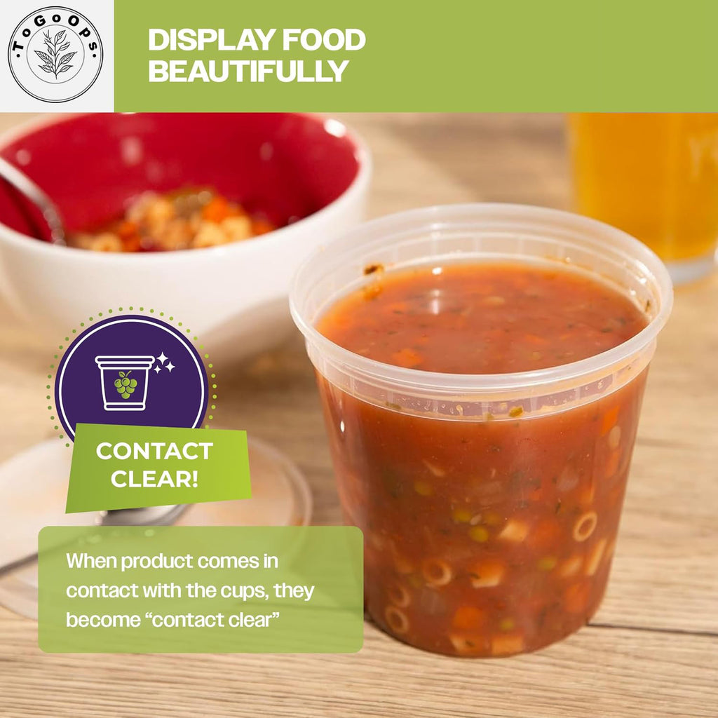 [48 Pack] Disposable Soup Cups with Lids – 8oz, 12oz, 16oz, 24oz, 32oz