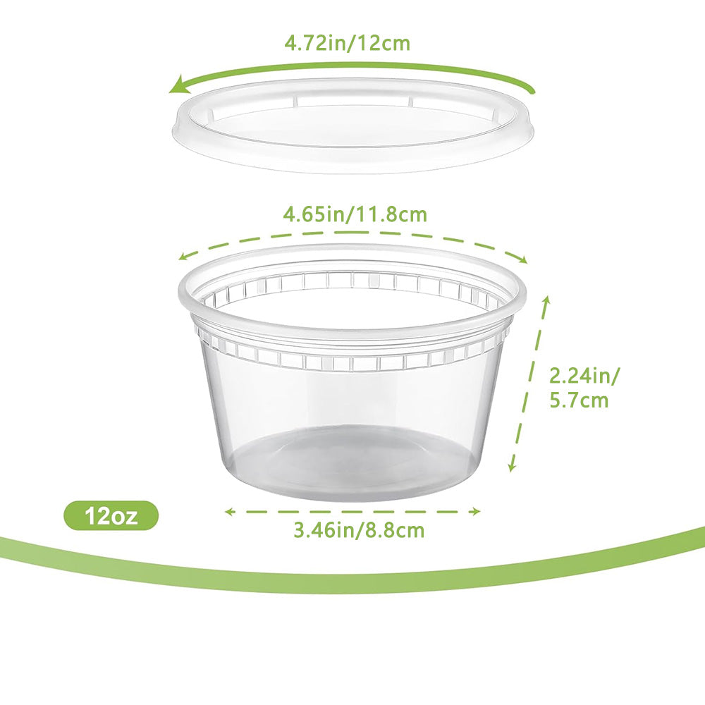 Disposable Soup Cups with Lids – 8oz, 12oz, 16oz, 24oz, 32oz, 240 Pack, Microwave & Freezer Safe