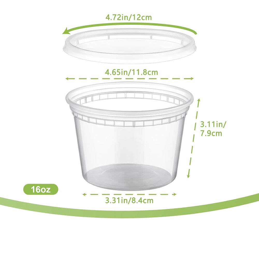 Disposable Soup Cups with Lids – 8oz, 12oz, 16oz, 24oz, 32oz, 240 Pack, Microwave & Freezer Safe