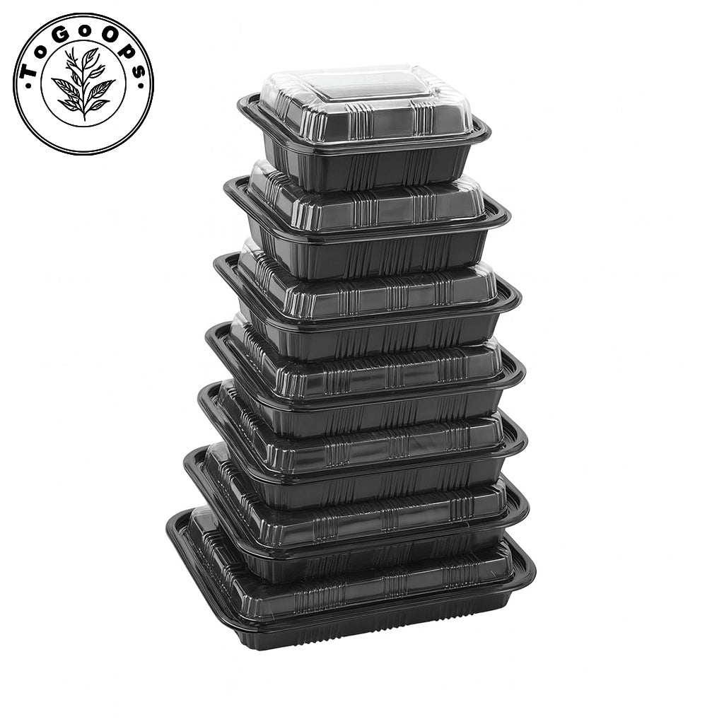 Rectangular Japanese-Style Single-Compartment Sushi Containers with Lids – Plastic Takeout Trays for Sushi, Sashimi & Desserts