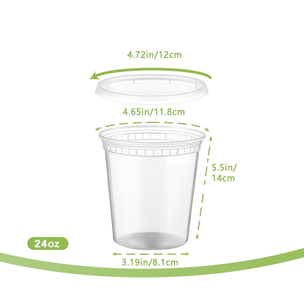 Disposable Soup Cups with Lids – 8oz, 12oz, 16oz, 24oz, 32oz, 240 Pack, Microwave & Freezer Safe