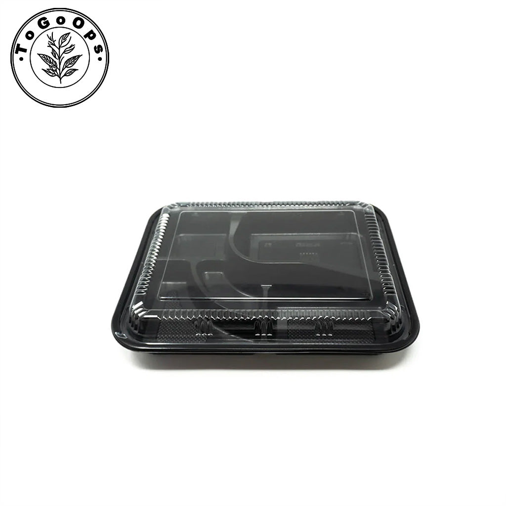 Japanese-Style Divided Sushi Containers with Lids – Multi-Compartment Plastic Trays for Sushi, Sashimi & Bento Meals