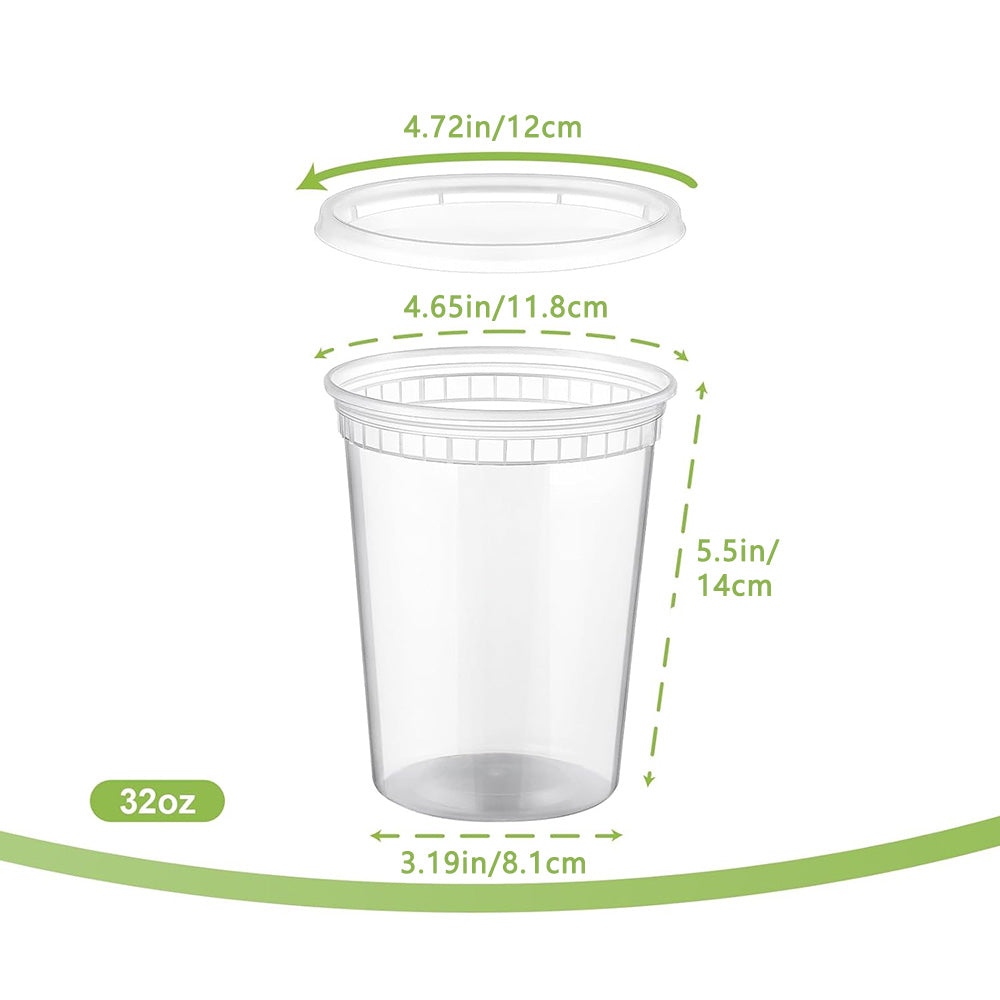 Disposable Soup Cups with Lids – 8oz, 12oz, 16oz, 24oz, 32oz, 240 Pack, Microwave & Freezer Safe