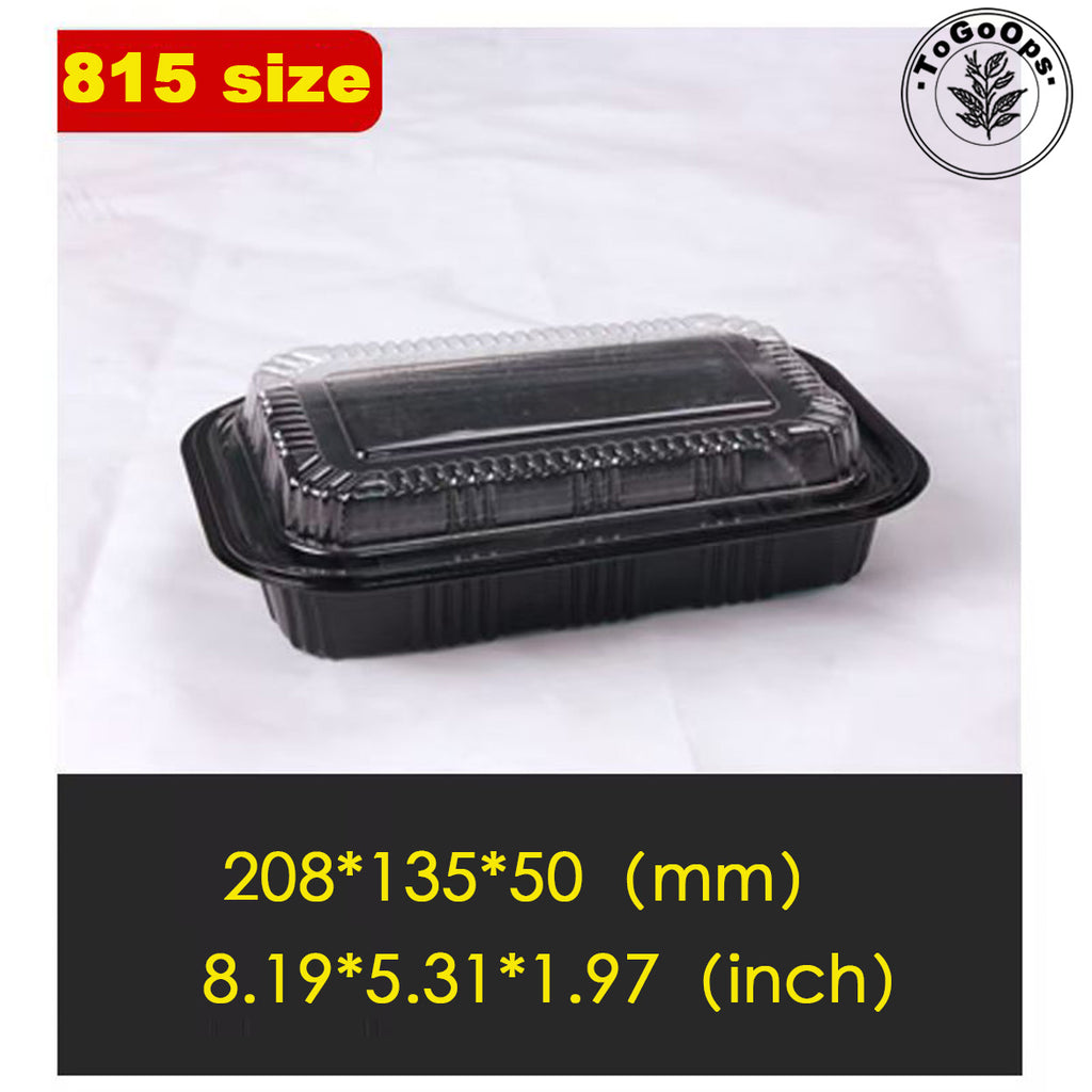 Rectangular Japanese-Style Single-Compartment Sushi Containers with Lids – Plastic Takeout Trays for Sushi, Sashimi & Desserts