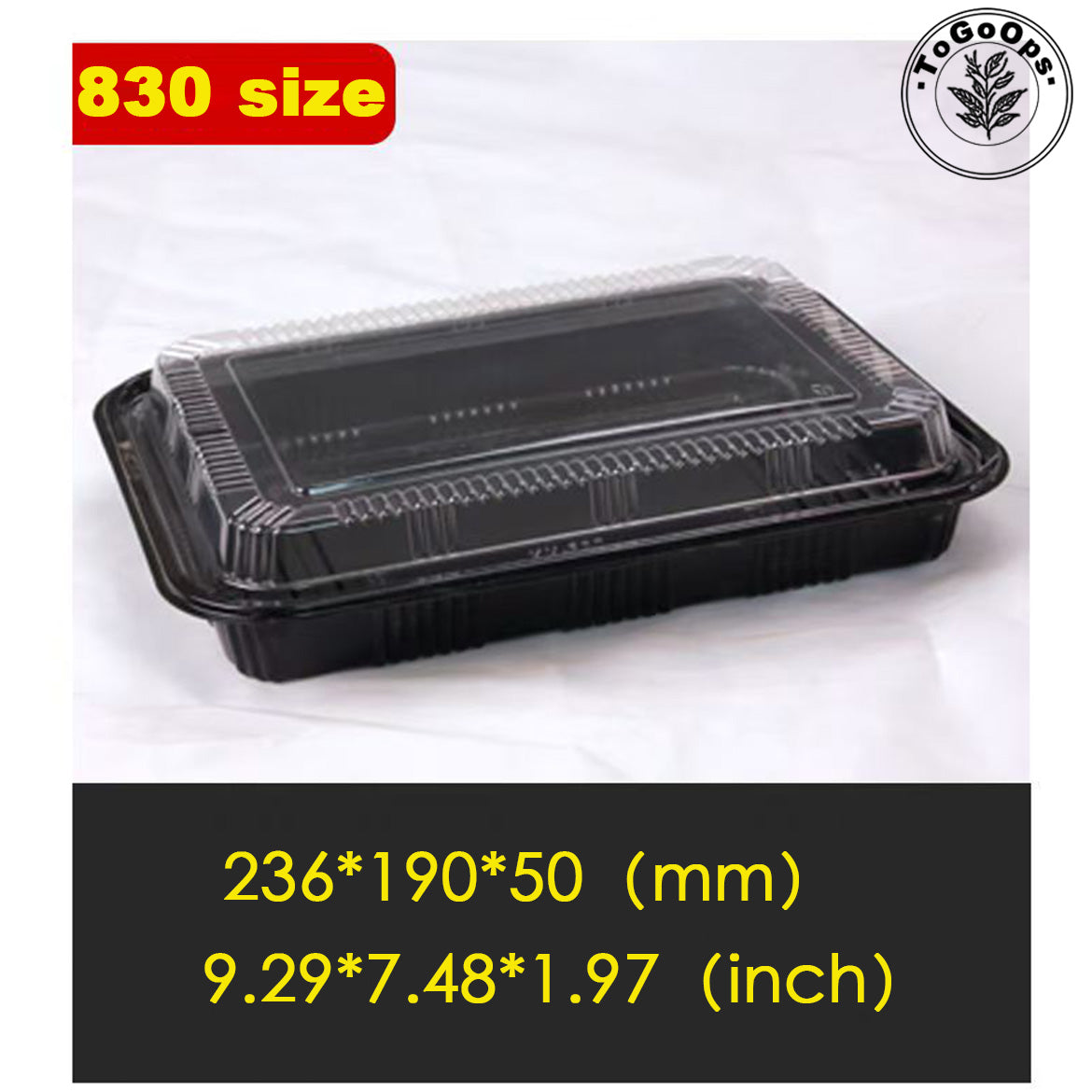 Rectangular Japanese-Style Single-Compartment Sushi Containers with Lids – Plastic Takeout Trays for Sushi, Sashimi & Desserts