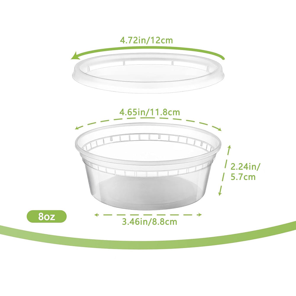 Disposable Soup Cups with Lids – 8oz, 12oz, 16oz, 24oz, 32oz, 240 Pack, Microwave & Freezer Safe