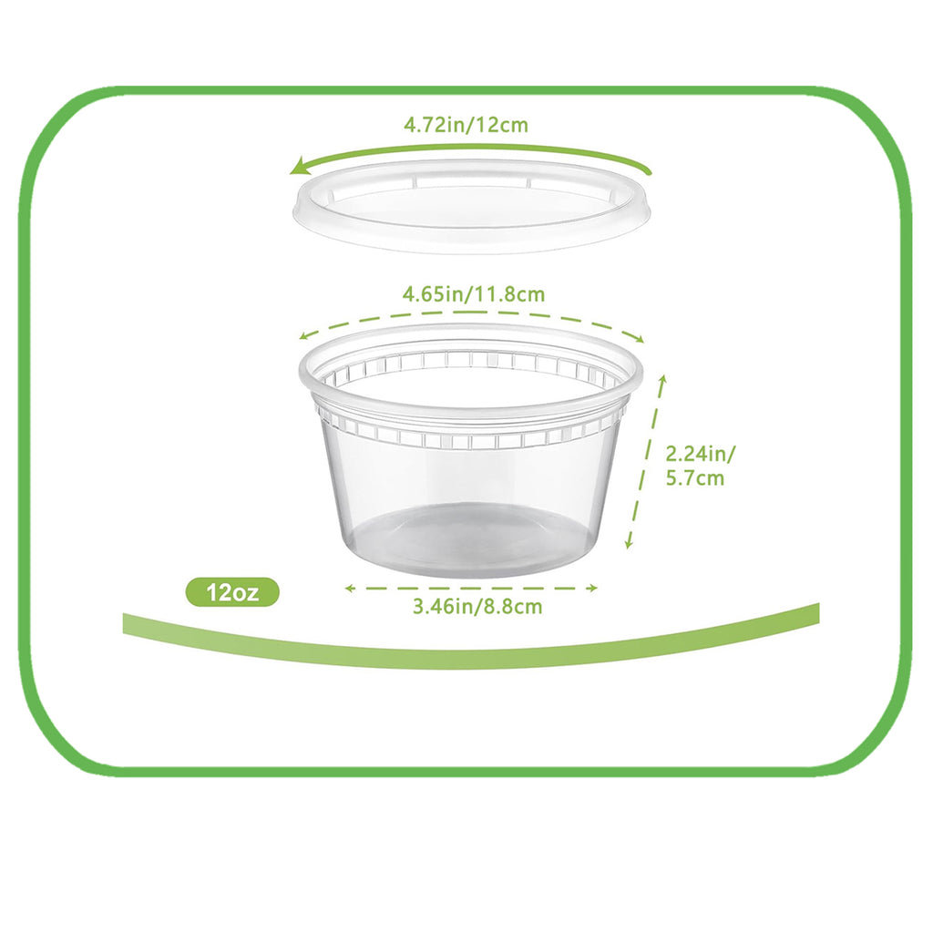 [48 Pack] Disposable Soup Cups with Lids – 8oz, 12oz, 16oz, 24oz, 32oz