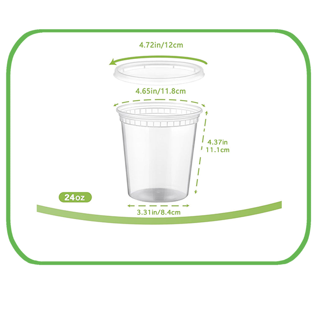 [48 Pack] Disposable Soup Cups with Lids – 8oz, 12oz, 16oz, 24oz, 32oz