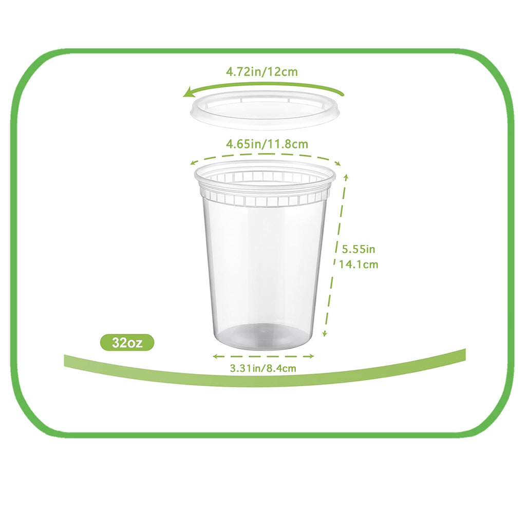 [48 Pack] Disposable Soup Cups with Lids – 8oz, 12oz, 16oz, 24oz, 32oz