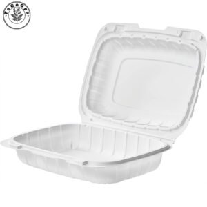 150Pack-Rectangular Single Compartment Hinged Meal Prep Containers